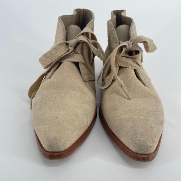 Alexander Wang Tan Suede Lace up Pointed Toe Ankle Booties Women's - Picture 10 of 10